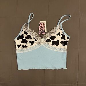 Cider: Y2K Blue cowboy tank